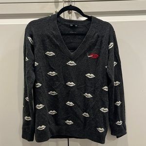 Minnie Rose size medium cashmere lips sweater.